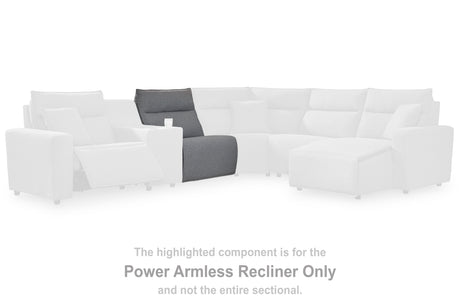 Sam's Furniture - Ashley Furniture - ModMax II Sectional - PWR Armless REC w/ADJ Headrest / Salt and Pepper - 6590631
