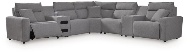 Sam's Furniture - Ashley Furniture - Modmax II 7-Piece Power Reclining Sectional with Audio Consoles - 7-Piece Power Reclining Sectional with Audio Consoles - 65906S48