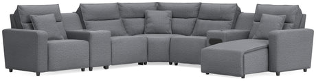 Sam's Furniture - Ashley Furniture - ModMax II Sectional - 7-Piece Power Reclining Sectional with Chaise and Audio System / Salt and Pepper - 65906S45