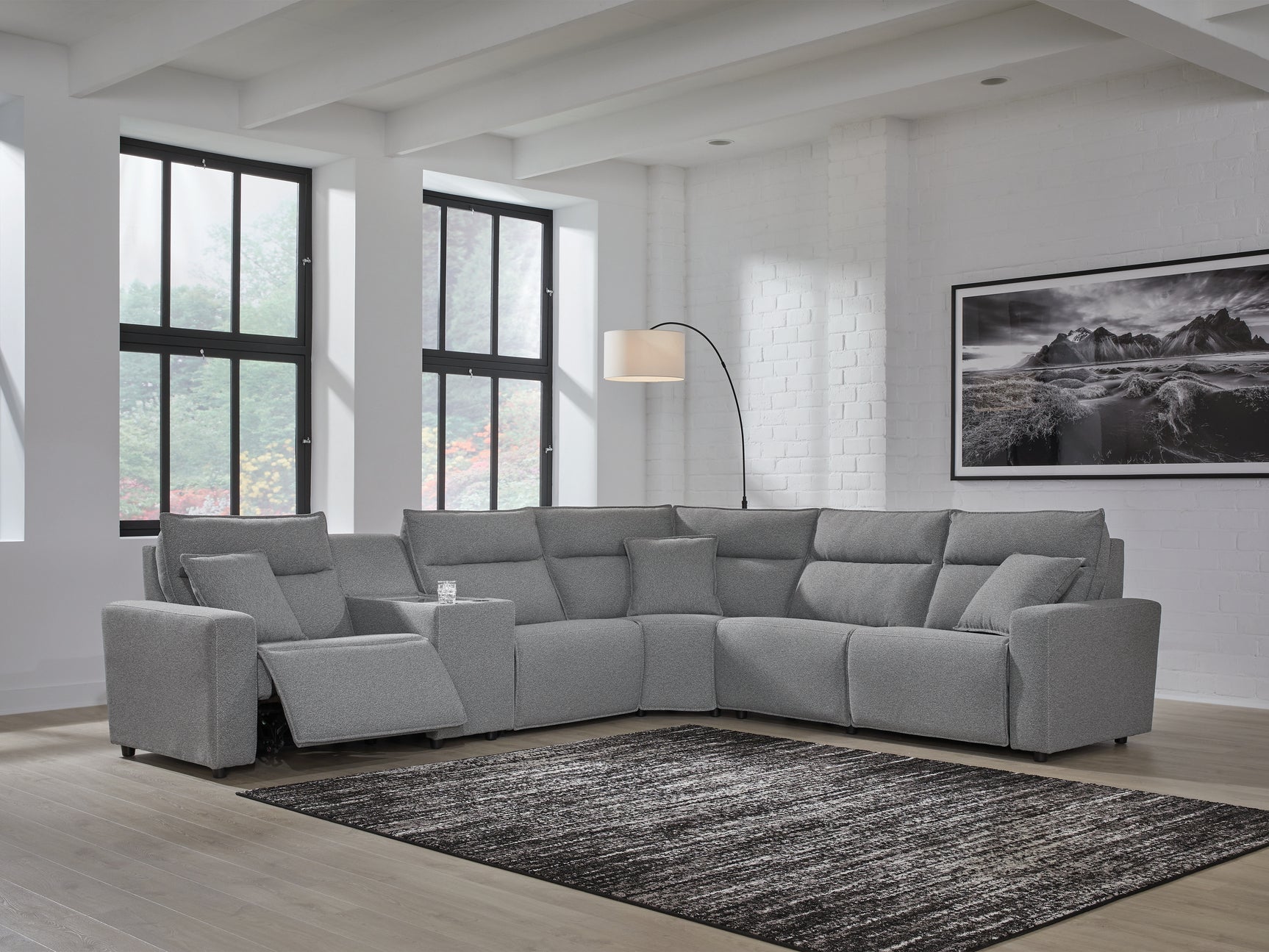 Sam's Furniture - Ashley Furniture - ModMax II Sectional - 6-Piece Power Reclining Sectional / Salt and Pepper - 65906S10