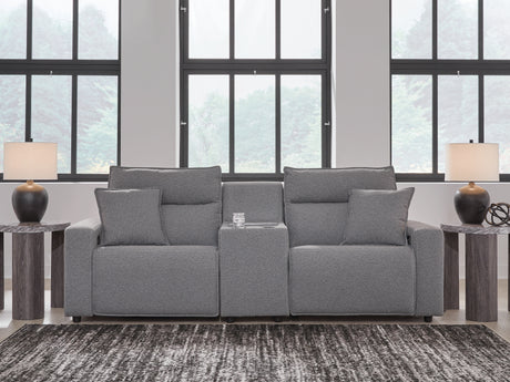 Sam's Furniture - Ashley Furniture - ModMax II Sectional - 3-Piece Power Reclining Sectional with Console / Salt and Pepper - 65906S3