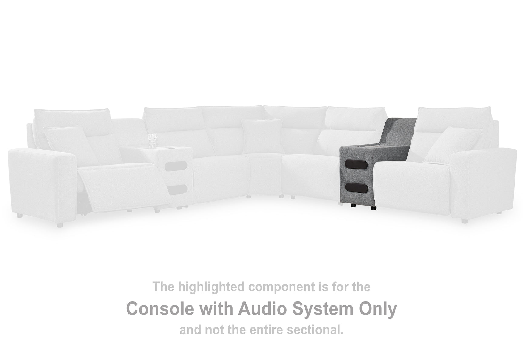 Sam's Furniture - Ashley Furniture - ModMax II Sectional - Console with Audio System / Salt and Pepper - 6590660