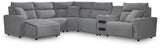 Sam's Furniture - Ashley Furniture - ModMax II Sectional - 6-Piece Reclining Sectional with Chaise and Audio Console / Salt and Pepper - 65906S29