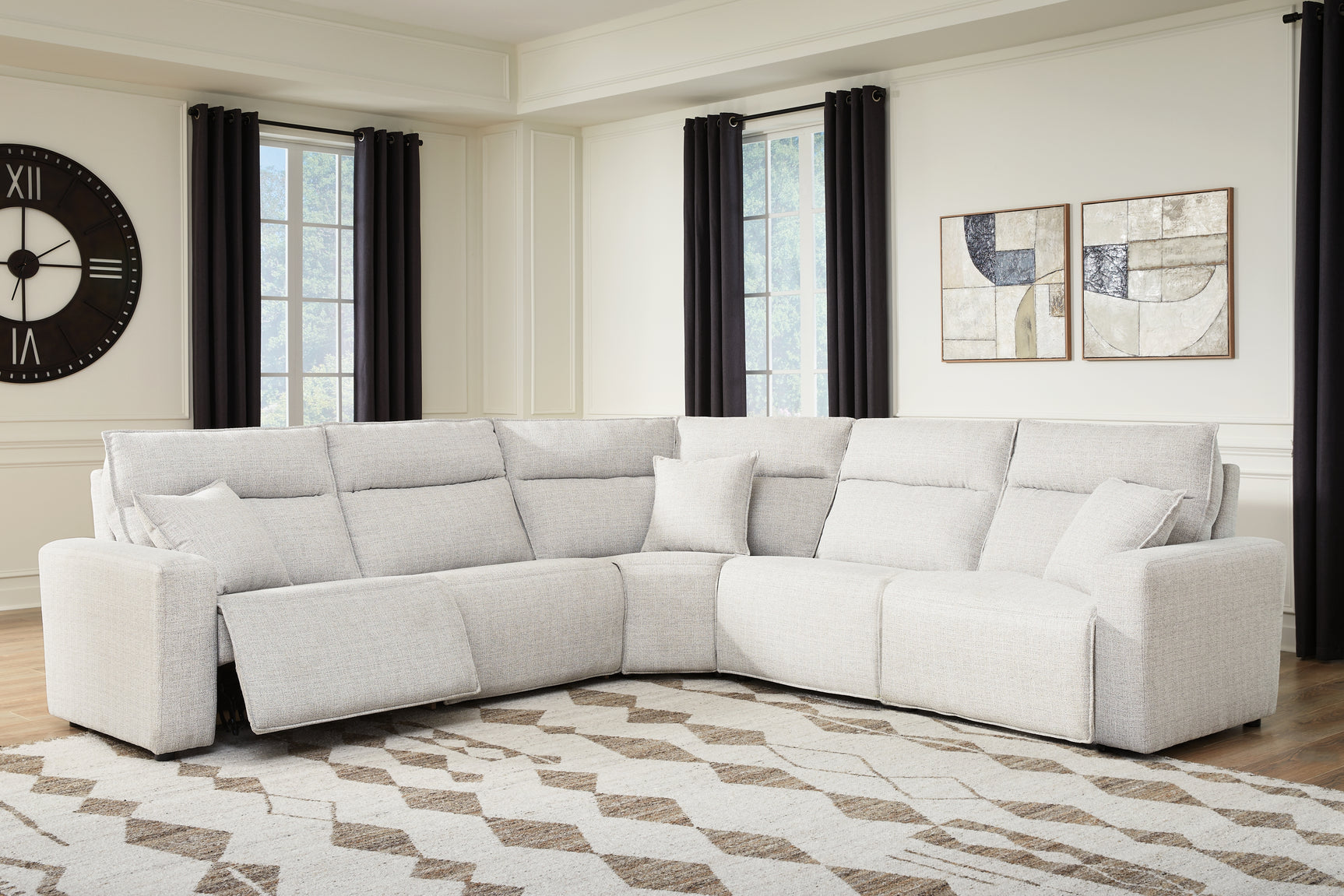 Sam's Furniture - Ashley Furniture - ModMax II Sectional - 5-Piece Power Reclining Sectional / Stone - 65907S8