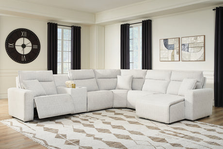 Sam's Furniture - Ashley Furniture - ModMax II Sectional - 6-Piece Power Reclining Sectional with Chaise and Console / Stone - 65907S6