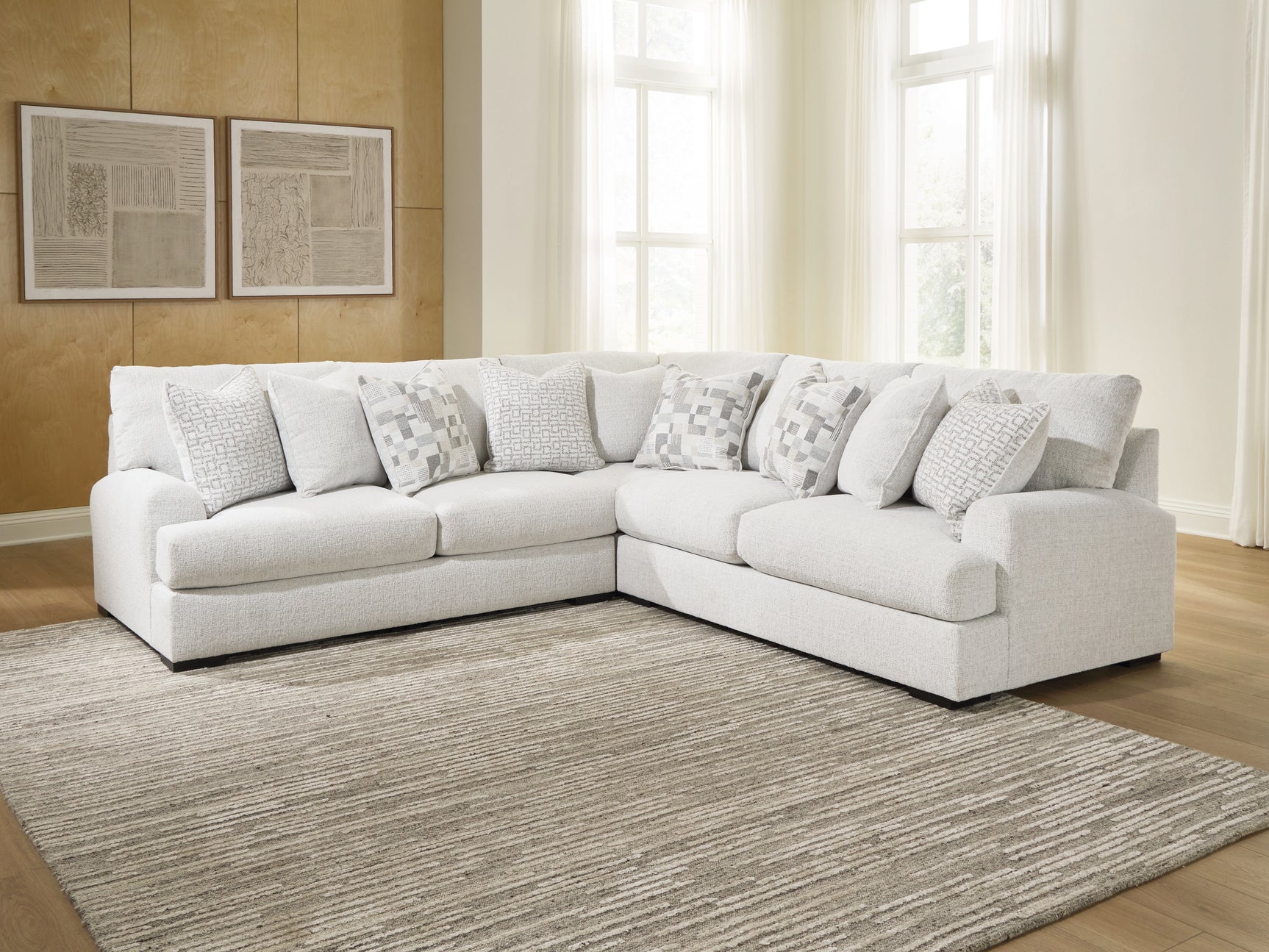 Sam's Furniture - Ashley Furniture - Misty-Lakes Sectional - 3-Piece Sectional / Chalk - PC66906S4