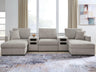 Sam's Furniture - Ashley Furniture - ModMax Luxe Sectional - RAF 5-Piece Double Chaise Sectional with Audio Consoles - 68605S43