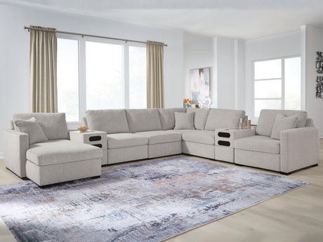 Sam's Furniture - Ashley Furniture - ModMax Luxe Sectional - RAF 8-Piece Sectional with Chaise and Audio Consoles / Flint - 68605S41
