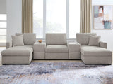 Sam's Furniture - Ashley Furniture - ModMax Luxe Sectional - RAF 5-Piece Double Chaise Sectional with Storage Consoles / Flint - 68605S38