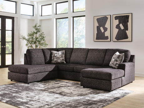Sam's Furniture - Ashley Furniture - Lentiz Sectional - RAF 2-Piece Sectional with Chaise / Onyx - PC73404S1