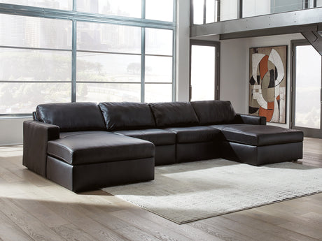 Sam's Furniture - Ashley Furniture - ModMax II Sectional - RAF 4-Piece Double Chaise Sectional / Black - 74305S19