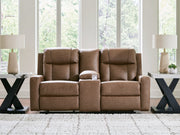 Sam's Furniture - Ashley Furniture - Mackmenville Living Room - DBL Rec Loveseat w/Console / Caramel - 7471494