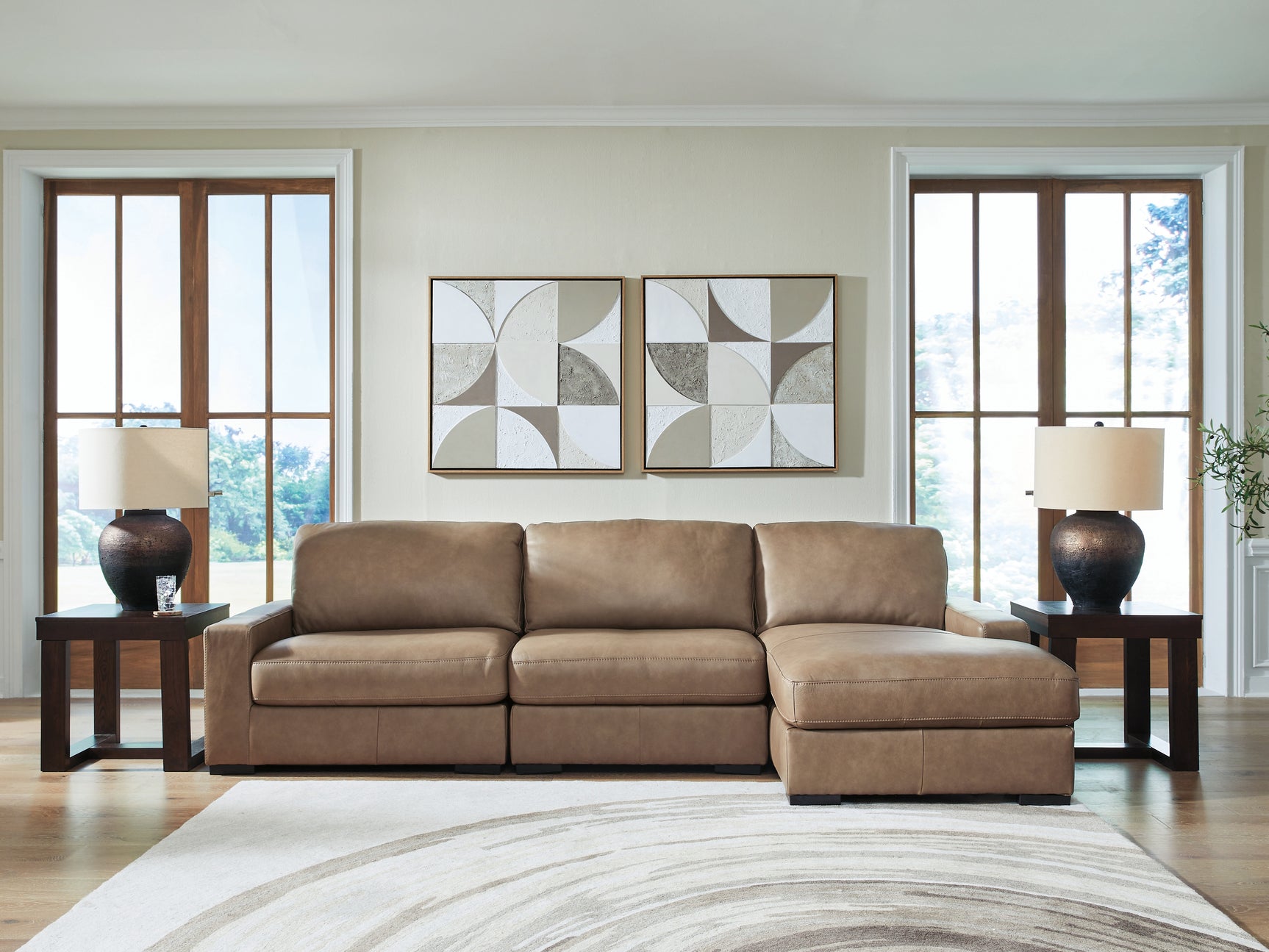 Sam's Furniture - Ashley Furniture - Veronella Sectional - RAF 3-Piece Sectional with Chaise / Sahara - 76106S6