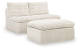 Sam's Furniture - Ashley Furniture - Fannin Sectional - 2 Armless Chairs w/Otto (3/CN) / Ivory - PC8430431