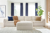 Sam's Furniture - Ashley Furniture - Fannin Sectional - RAF 4-Piece Sectional with Ottoman / Ivory - PC84304S1