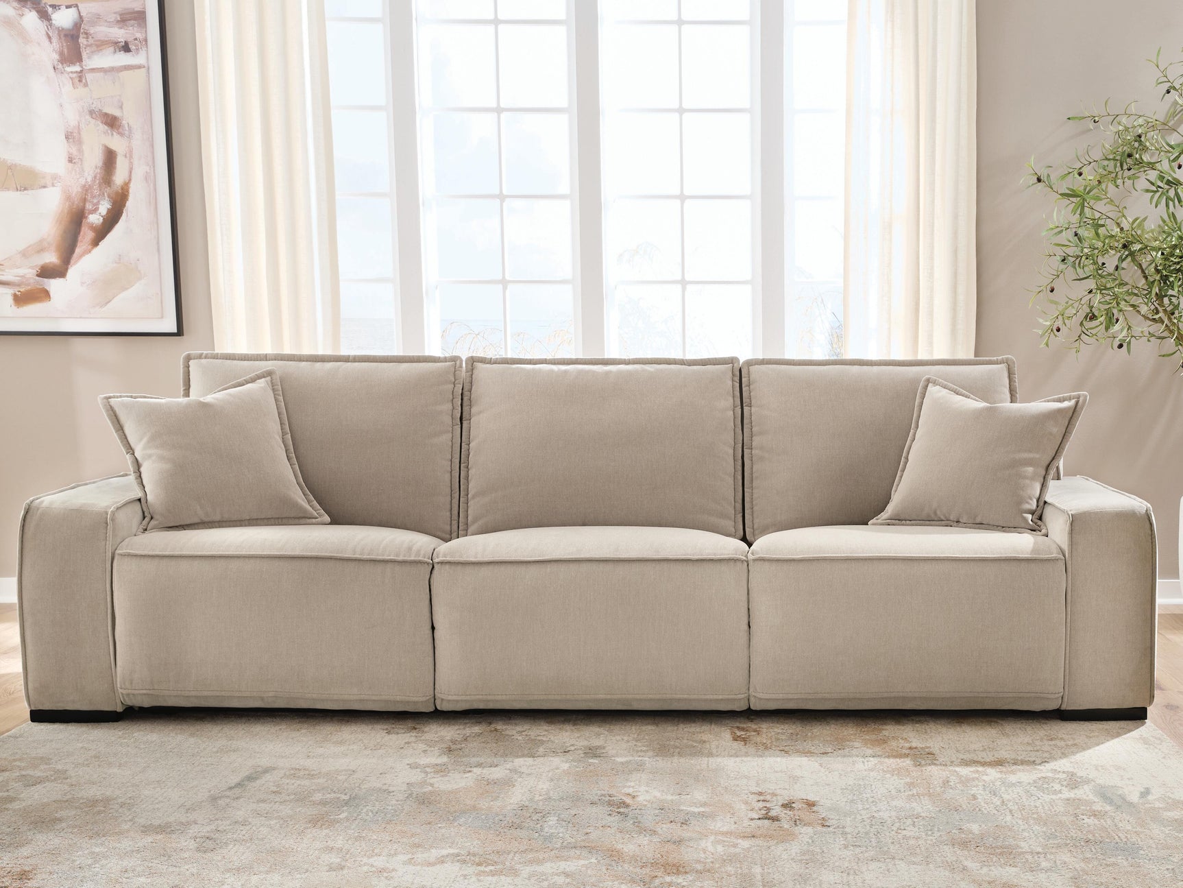 Sam's Furniture - Ashley Furniture - Carceri Sectional - 3-Piece Power Sectional Reclining Sofa / Cashmere - 87003S3