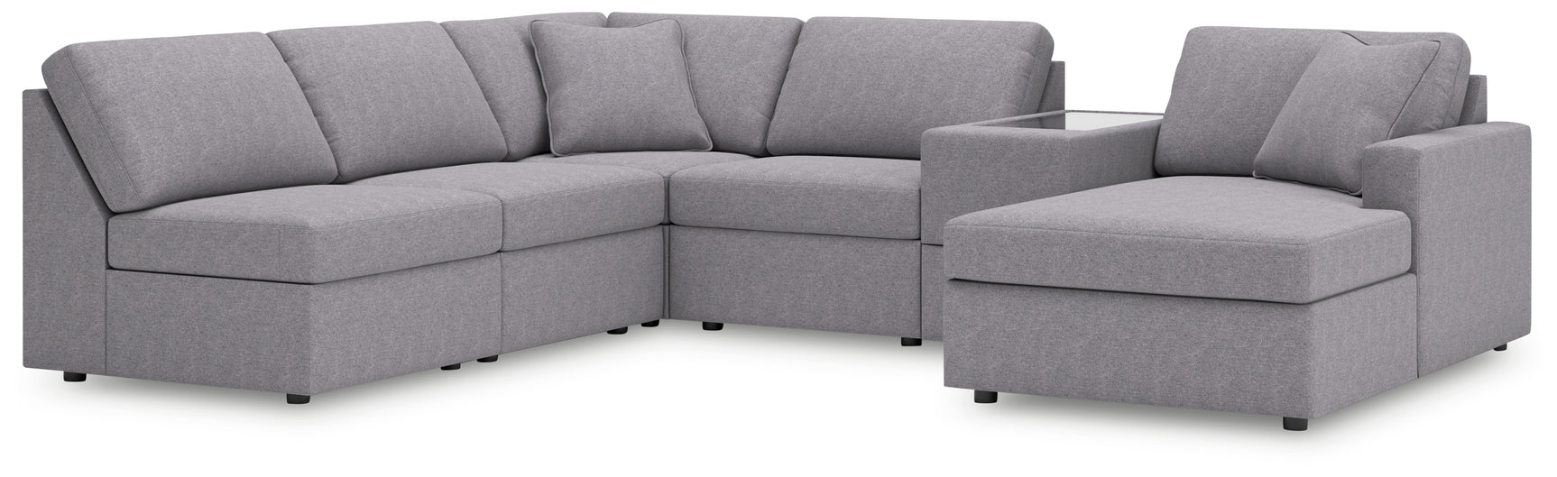 Sam's Furniture - Ashley Furniture - Modmax Sectional - 6-Piece Sectional with Chaise and Storage Console / Granite - 92104S22