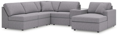 Sam's Furniture - Ashley Furniture - Modmax Sectional - 6-Piece Sectional with Chaise and Storage Console / Granite - 92104S22