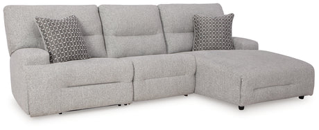 Sam's Furniture - Ashley Furniture - Acklen Place Sectional - 3-Piece Power Reclining Sectional / Pewter - 93605S6