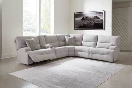 Sam's Furniture - Ashley Furniture - Acklen Place Sectional - 6-Piece Power Reclining Sectional / Pewter - 93605S9
