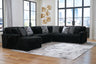 Sam's Furniture - Ashley Furniture - Midnight-Madness Sectional - LAF 3-Piece Sectional with Chaise / Onyx - 98103S9