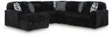 Sam's Furniture - Ashley Furniture - Midnight-Madness Sectional - RAF 5-Piece Sectional with Chaise / Onyx - 98103S21