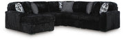 Sam's Furniture - Ashley Furniture - Midnight-Madness Sectional - RAF 5-Piece Sectional with Chaise / Onyx - 98103S21