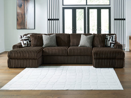 Sam's Furniture - Ashley Furniture - Midnight-Madness Sectional - RAF 3-Piece Sectional with Chaise / Chocolate - 98104S5
