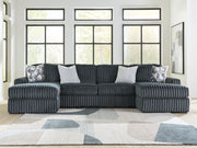 Sam's Furniture - Ashley Furniture - Midnight-Madness Sectional - RAF 3-Piece Double Chaise Sectional / Gunmetal - 98105S7