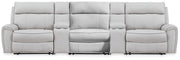 Sam's Furniture - Ashley Furniture - Social Pointe Sectional - 5-Piece Reclining Sectional with Storage Consoles / Pearl/Ash - PC98802S39