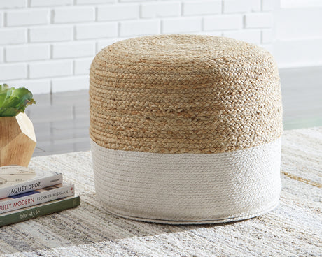 Sam's Furniture - Ashley Furniture - Sweed Valley Pouf - Pouf / Natural/Black - A1000422