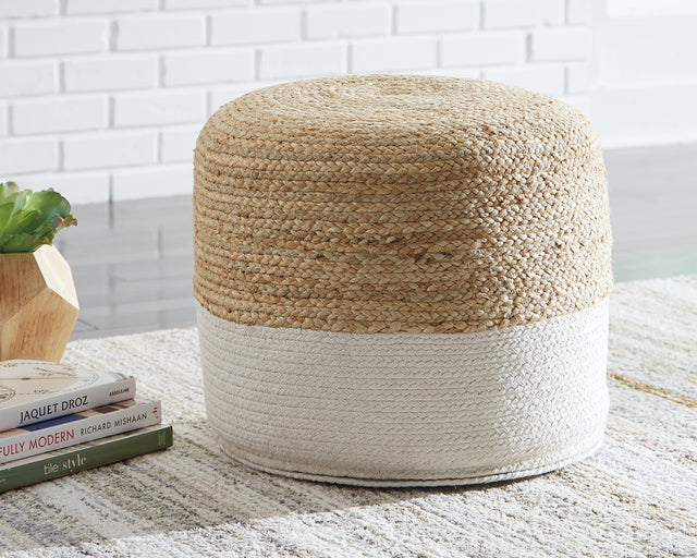 Sam's Furniture - Ashley Furniture - Sweed Valley Pouf - Pouf / Natural/Black - A1000422