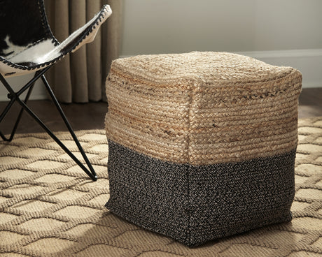 Sam's Furniture - Ashley Furniture - Sweed Valley Pouf - Pouf / Natural/Black - A1000422