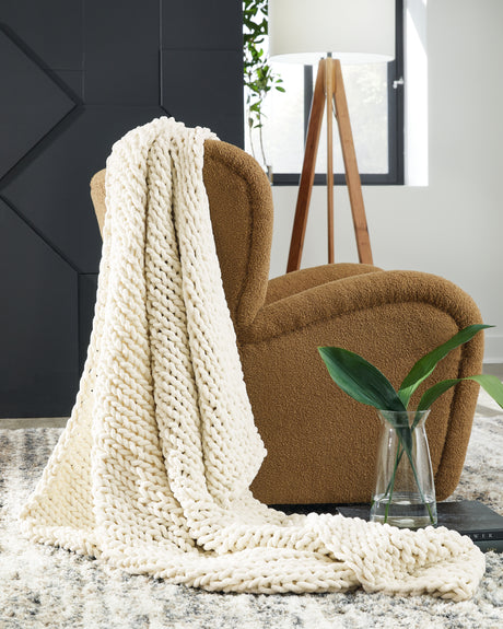 Sam's Furniture - Ashley Furniture - Chaddon Throw (Set of 3) - Throw (3/CS) / Ivory - A1001060