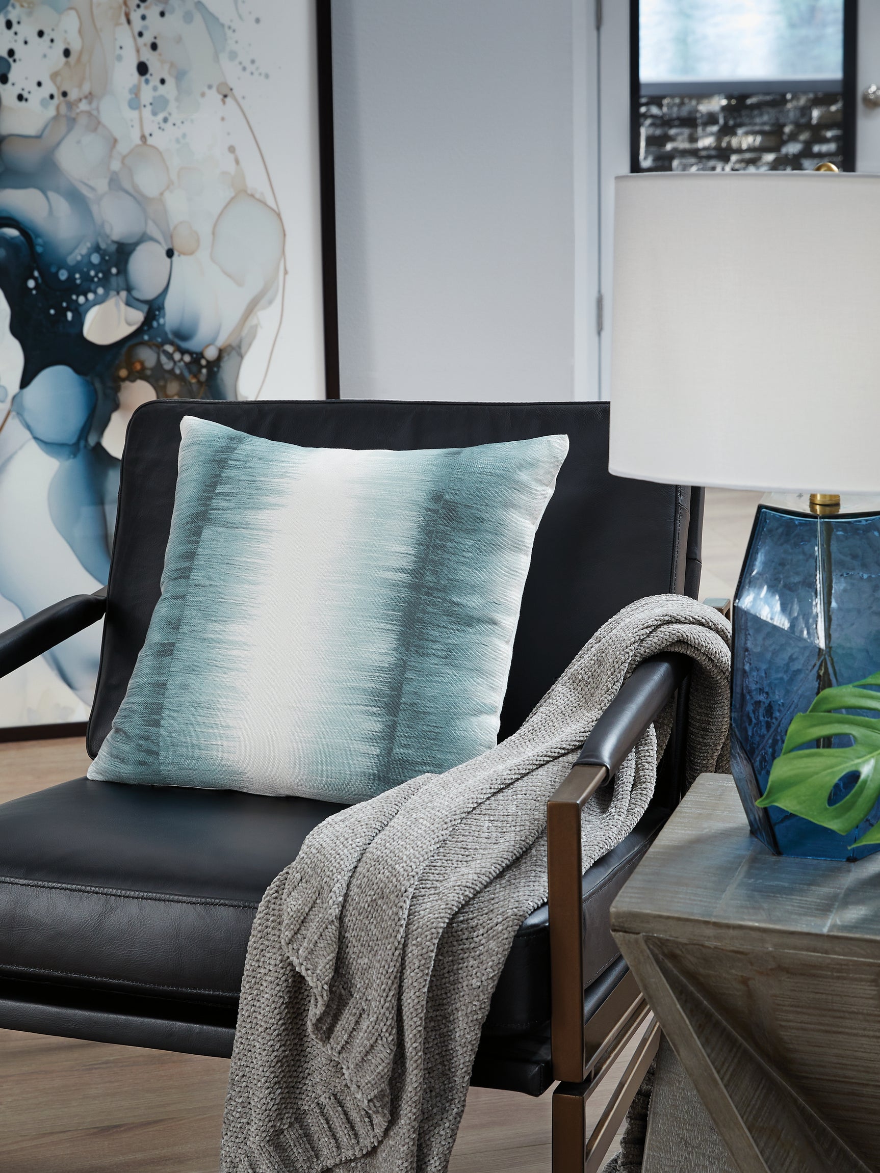 Sam's Furniture - Ashley Furniture - Elonwich Pillows - Pillow (4/CS) / Teal/White - A1001106