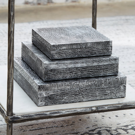 Sam's Furniture - Ashley Furniture - Keldy Box (Set of 3) - Box Set (3/CN) / Antique Pewter Finish - A2000491