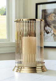 Sam's Furniture - Ashley Furniture - Aavinson Candle Holder - Candle Holder / Amber/Gold Finish - A2000687