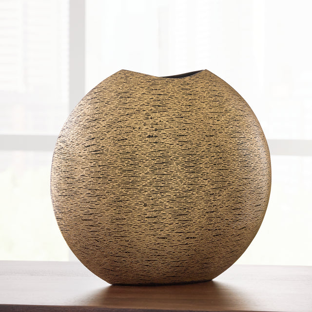 Sam's Furniture - Ashley Furniture - Iansboro Vase - Vase / Antique Gold Finish - A2000696