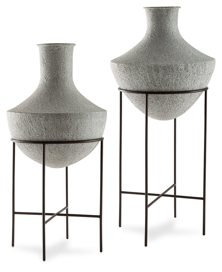 Sam's Furniture - Ashley Furniture - Estonbank Vase - Vase Set / Distressed Cream - A2000747A1