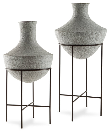 Sam's Furniture - Ashley Furniture - Estonbank Vase - Vase Set / Distressed Cream - A2000747A1
