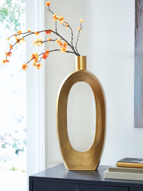 Sam's Furniture - Ashley Furniture - Lawtonville Vase - Vase / Antique Gold Finish - A2000752