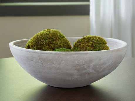 Sam's Furniture - Ashley Furniture - Meadie Bowl - Bowl / Distressed White - A2000789