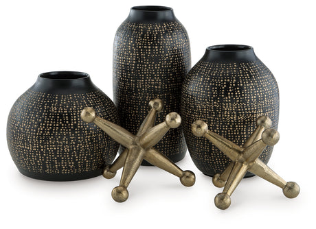 Sam's Furniture - Ashley Furniture - Vinburn Accessory Set (Set of 5) - Accessory Set (5/CN) / Black/Gold Finish - A2C00212