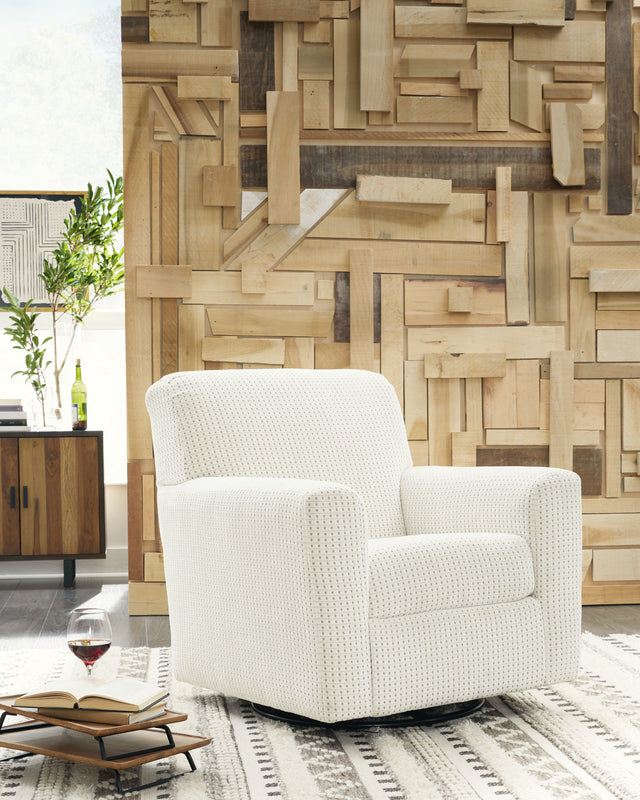 Sam's Furniture - Ashley Furniture - Herstow Swivel Glider Accent Chair - Swivel Glider Accent Chair / Ivory - A3000365