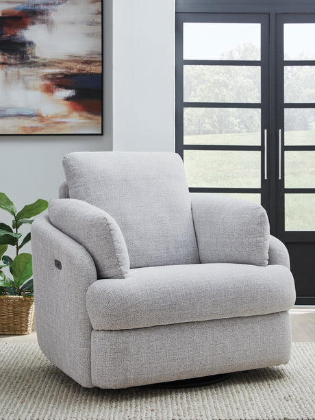 Sam's Furniture - Ashley Furniture - Alainmont Next-Gen Nuvella Swivel Power Recliner - Swivel Power Recliner / Stone - A3000739