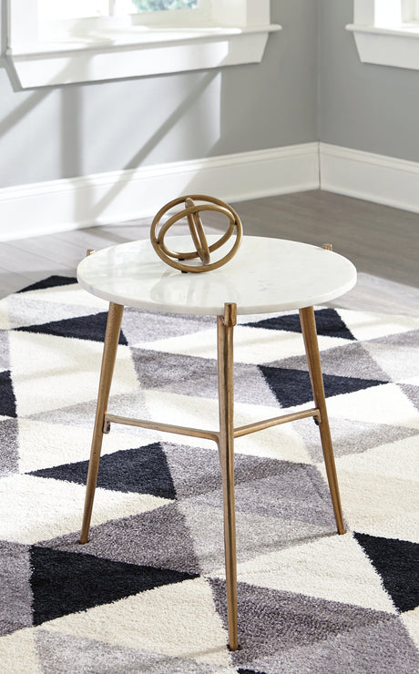 Sam's Furniture - Ashley Furniture - Chadton Accent Table - Accent Table / White/Gold Finish - A4000004