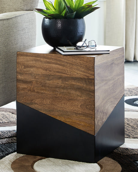 Sam's Furniture - Ashley Furniture - Trailbend Accent Table - Accent Table / Brown/Gunmetal - A4000311