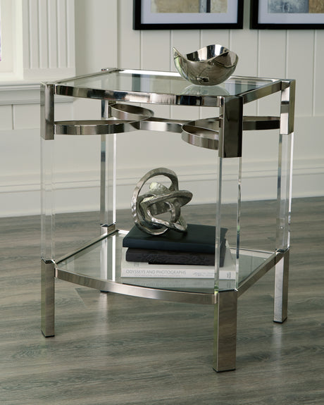 Sam's Furniture - Ashley Furniture - Chaseton Accent Table - Accent Table / Clear/Silver Finish - A4000334