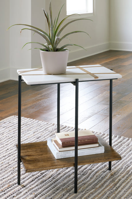 Sam's Furniture - Ashley Furniture - Braxmore Accent Table - Accent Table / White/Light Brown - A4000525