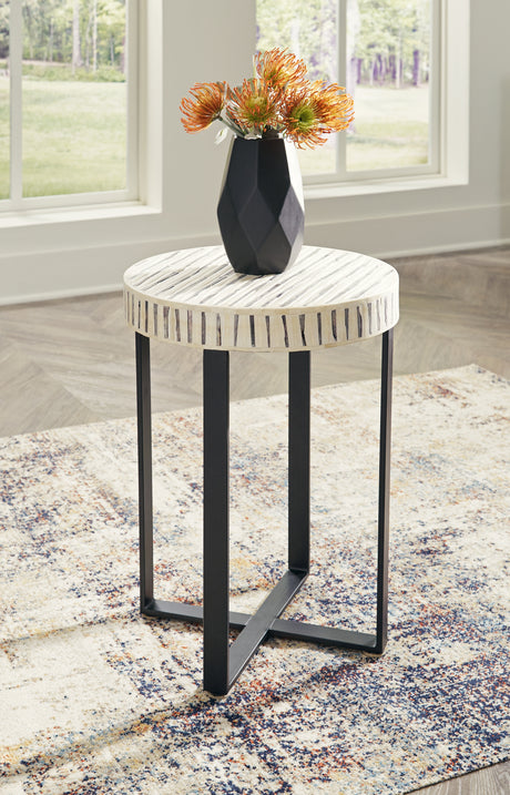 Sam's Furniture - Ashley Furniture - Crewridge Accent Table - Accent Table / Black/Cream - A4000530
